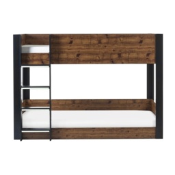 Julian Bowen Solomon Bunk Bed - Rustic and Black - thumbnail 3