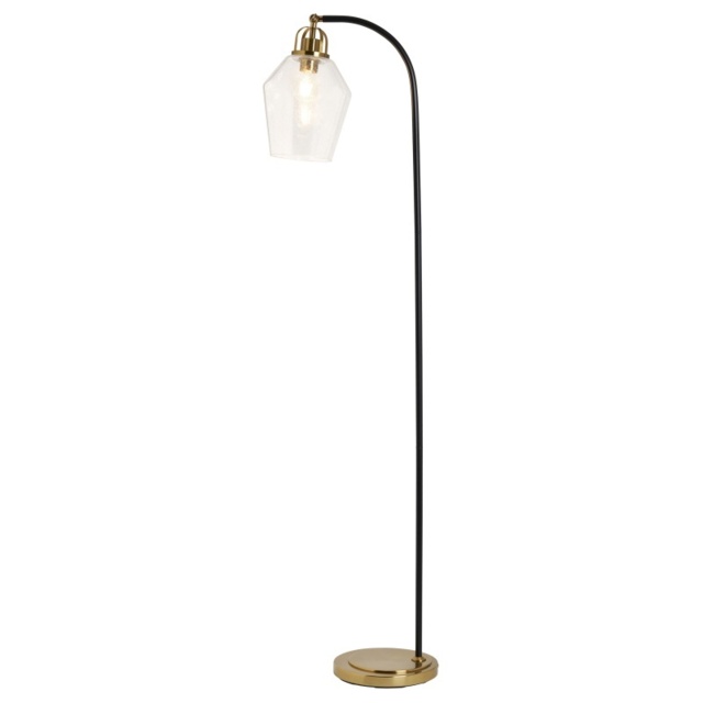 BHS Saskia Bubble Glass Arc Floor Lamp - Warm Satin Brass - image 1