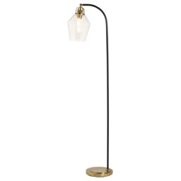 BHS Saskia Bubble Glass Arc Floor Lamp - Warm Satin Brass - thumbnail 1
