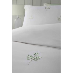 Serene Emily Embroidery Duvet Set - White/Green - Single - thumbnail 2