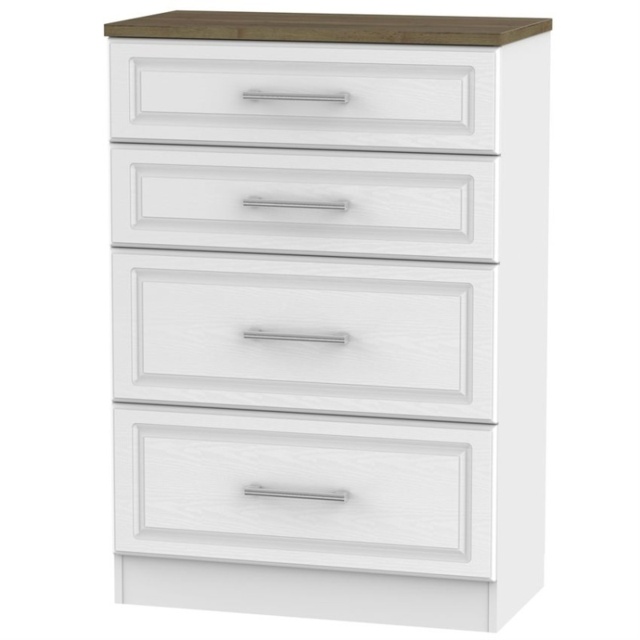 Kent 4 Drawer Deep Chest - White Ash and Oak - image 1