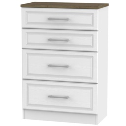 Kent 4 Drawer Deep Chest - White Ash and Oak - thumbnail 1