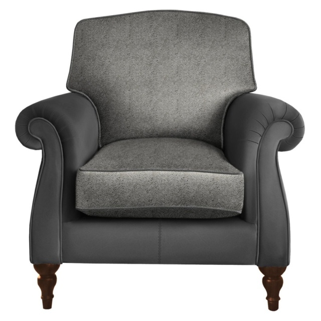 Parker Knoll Eastbury Leather/Fabric Armchair - Leather/Fabric Mix - image 1