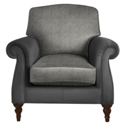 Parker Knoll Eastbury Leather/Fabric Armchair - Leather/Fabric Mix - thumbnail 1
