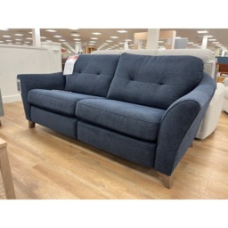 G Plan Hatton 3 Seater Sofa in Girona Midnight Fabric With Walnut Wood - thumbnail 2