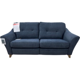G Plan Hatton 3 Seater Sofa in Girona Midnight Fabric With Walnut Wood