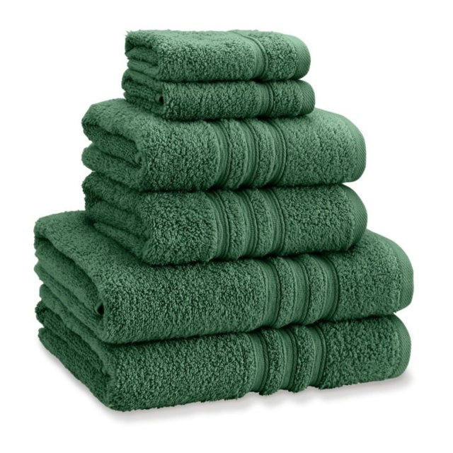Catherine Lansfield Zero Twist Towels - Dark Green - Hand Towel - image 1