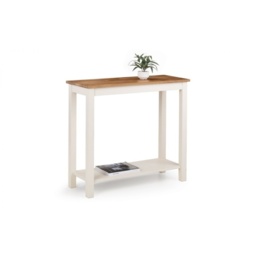 Julian Bowen Coxmoor Console Table 90cm - Ivory and Oak - thumbnail 1