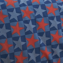 Catherine Lansfield Stars and Check Fitted Sheet - Blue and Red - Single - thumbnail 3