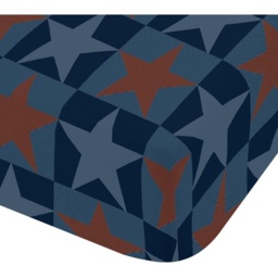 Catherine Lansfield Stars and Check Fitted Sheet - Blue and Red - Single - thumbnail 2