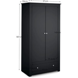 Julian Bowen Radley Wardrobe - Anthracite - thumbnail 7