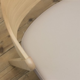 Delta Scandi Oak Ply Back Dining Chair - Ivory Bonded Leather Pair - thumbnail 5