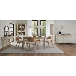 Delta Scandi Oak Ply Back Dining Chair - Ivory Bonded Leather Pair - thumbnail 6