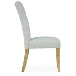 Ascot Natural Button Back Upholstered Dining Chair Pair - thumbnail 4