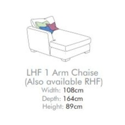 Freddie Fabric 1 Seater Chaise Unit With 1 Arm - Fabric Grade A - LHF - Fibre - thumbnail 4