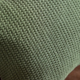 Moss Stitch PomPom Filled Cushion - Olive - thumbnail 3