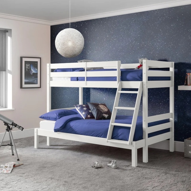 Julian Bowen Merlin Triple Sleeper Bunk Bed - Surf White - image 1