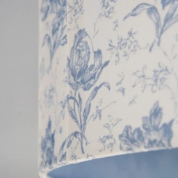 BHS Dora Floral Printed Drum Shade 35cm - Blue - thumbnail 3