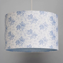 BHS Dora Floral Printed Drum Shade 35cm - Blue - thumbnail 2