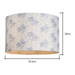 BHS Dora Floral Printed Drum Shade 35cm - Blue - thumbnail 4