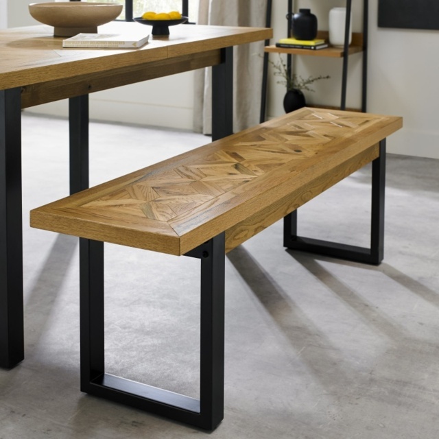 Vancouver Rustic Oak Bench - image 1
