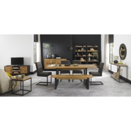 Vancouver Rustic Oak Bench - thumbnail 4