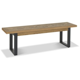Vancouver Rustic Oak Bench - thumbnail 2