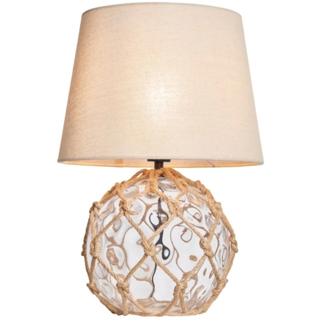 BHS Lucy Dimpled Rope Covered Glass Table Lamp - Clear - image 1