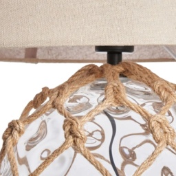 BHS Lucy Dimpled Rope Covered Glass Table Lamp - Clear - thumbnail 4