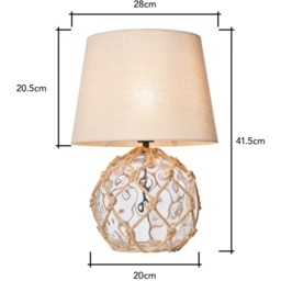 BHS Lucy Dimpled Rope Covered Glass Table Lamp - Clear - thumbnail 5