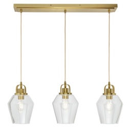 BHS Saskia Bubble Glass 3 Light Diner - Warm Satin Brass