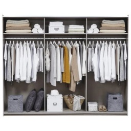 Korbach Stone Grey and Metallic Grey 261cm Sliding Door Wardrobe - thumbnail 5