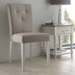 Montreal Pebble Grey Fabric Dining Chair Pair - thumbnail 1