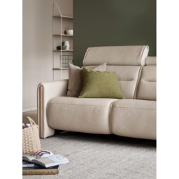 Stressless Emily 3 Seater Power Recliner Sofa With Wood Arms - Noblesse Leather - thumbnail 3