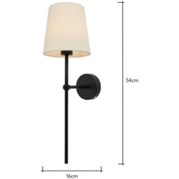 BHS USB-C Rechargeable Shaded Wall Light - Black - thumbnail 5
