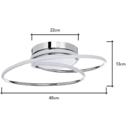 BHS Pei Rings LED Flush Ceiling Light - Chrome - thumbnail 2