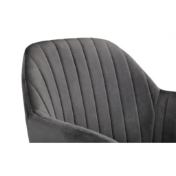 Julian Bowen Kahlo Velvet Swivel Office Chair - Grey/Black - thumbnail 4