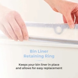 Tower 50L Rectangular Sensor Bin - White - thumbnail 4