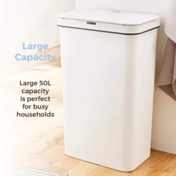 Tower 50L Rectangular Sensor Bin - White - thumbnail 7