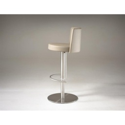 HND Monza Bar Stool - Brushed Steel Frame - Grey PU Leather - thumbnail 2