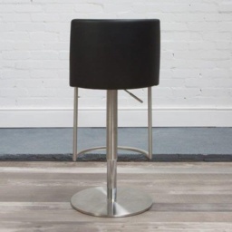 HND Monza Bar Stool - Brushed Steel Frame - Grey PU Leather - thumbnail 5