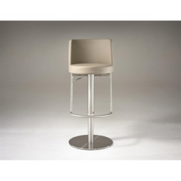 HND Monza Bar Stool - Brushed Steel Frame - Grey PU Leather - thumbnail 4