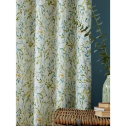 Laura Ashley Brayton Leaves Lined Eyelet Curtains - Multi - W 64 x D 54 - thumbnail 4