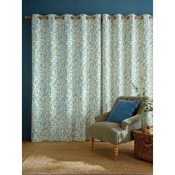 Laura Ashley Brayton Leaves Lined Eyelet Curtains - Multi - W 64 x D 54 - thumbnail 2