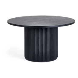 Julian Bowen Louis Fluted Round Coffee Table - Black - thumbnail 2