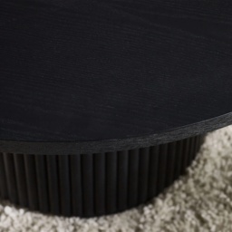 Julian Bowen Louis Fluted Round Coffee Table - Black - thumbnail 4