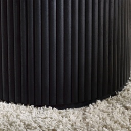 Julian Bowen Louis Fluted Round Coffee Table - Black - thumbnail 3