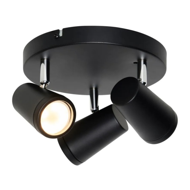 BHS Frida 3 Light Ceiling Plate - Black - image 1