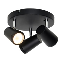 BHS Frida 3 Light Ceiling Plate - Black