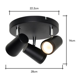 BHS Frida 3 Light Ceiling Plate - Black - thumbnail 2